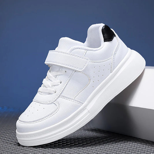 Breathable Kids Sneakers – Non-Slip Soft Sole Sports Shoes for Boys & Girls, Casual White Tennis Running Shoes