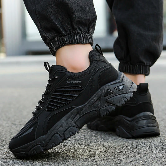 Autumn Men’s Breathable Mesh Sneakers – Trendy Versatile Thick-Soled Casual & Comfortable Fashion Shoes